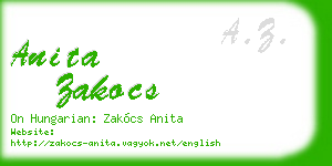 anita zakocs business card