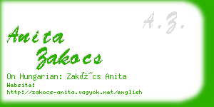 anita zakocs business card